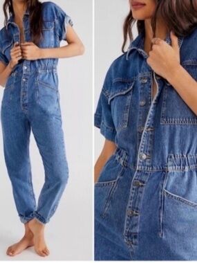 Free People "We The Free" Marci Denim Jumpsuit